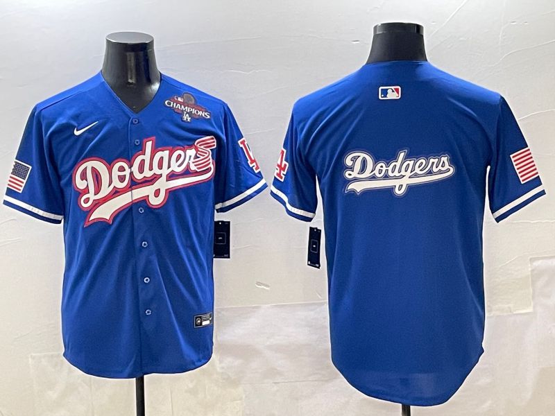 Men Los Angeles Dodgers Blank Blue Second generation Joint Name Nike 2025 MLB Jersey style 16